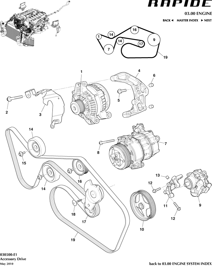 Accessory Drive of Aston Martin Aston Martin GT RAPIDE (2010-2019)