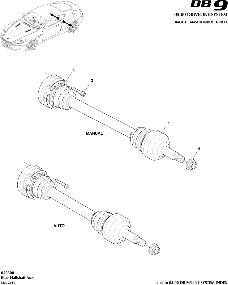 Rear Halfshaft Assembly of Aston Martin Aston Martin GT DB9 (2004-2017)