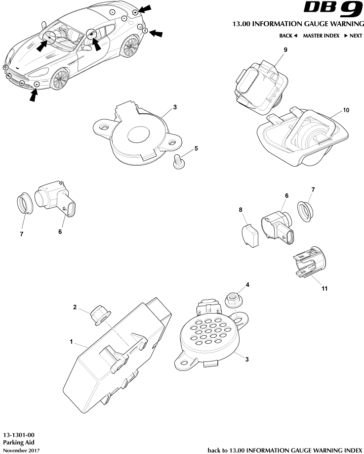 Parking Aid of Aston Martin Aston Martin GT DB9 (2004-2017)