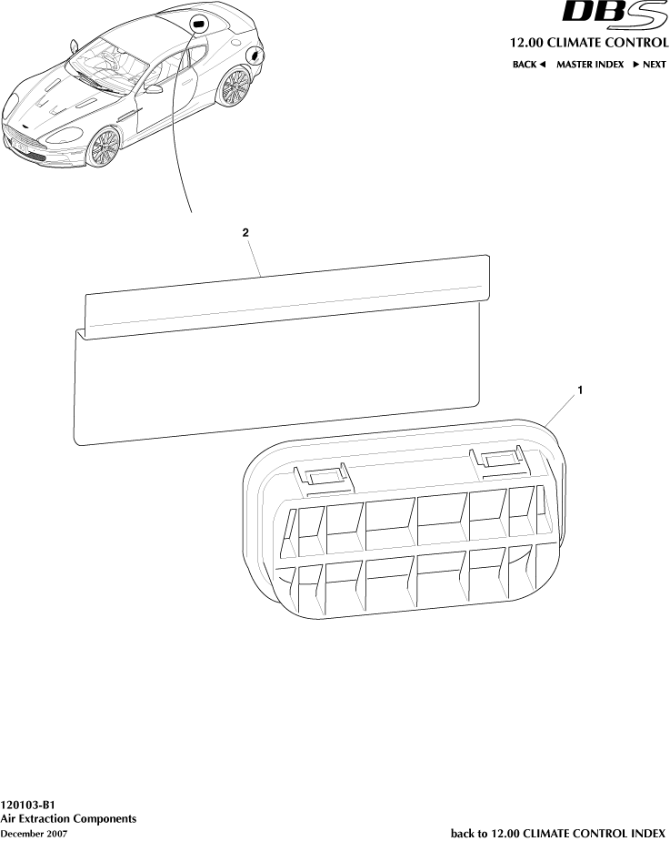 Air Extraction Components of Aston Martin Aston Martin GT DBS (2007-2012)