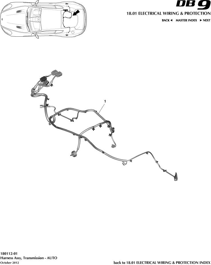 Electrical Wiring & Protection - Transmission Harness of Aston Martin Aston Martin GT DB9 (2004-2017)