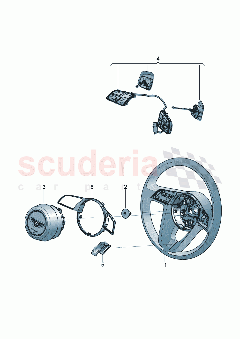Genuine accessories Steering wheel of Bentley Bentley New Continental Convertible (2019-2024)