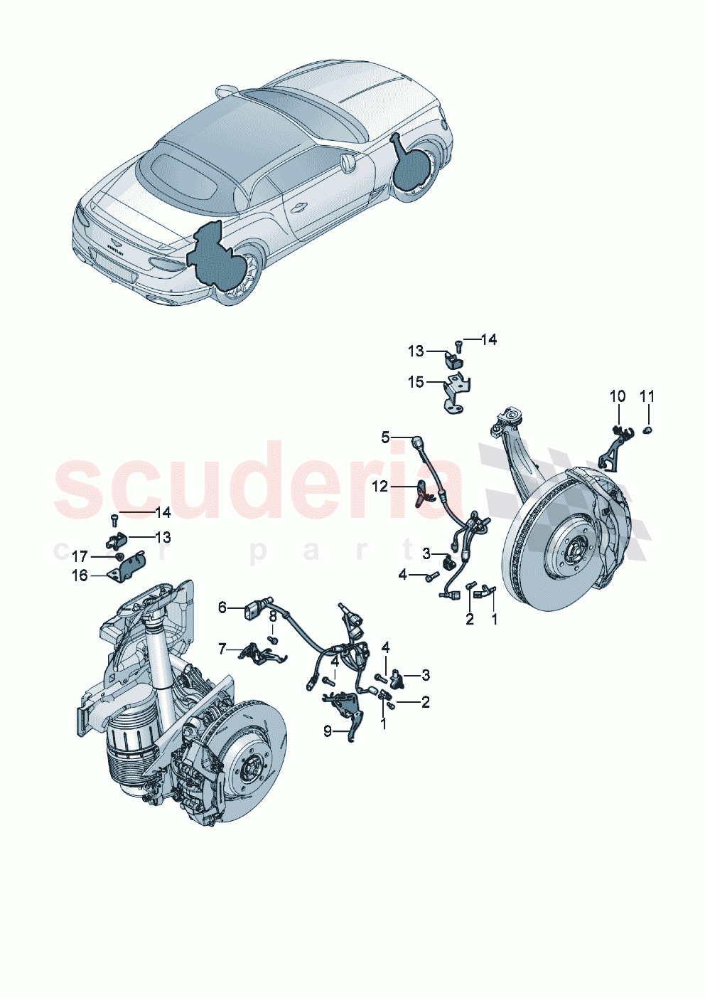 Speed sensor of Bentley Bentley New Continental Convertible (2019-2024)