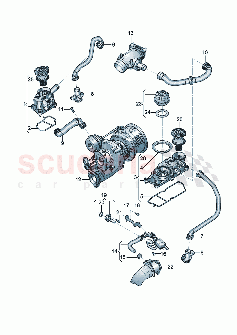 Crankcase housing ventilation D - MJ 2023>> - MJ 2023 of Bentley Bentley New Continental Convertible (2019-2024)
