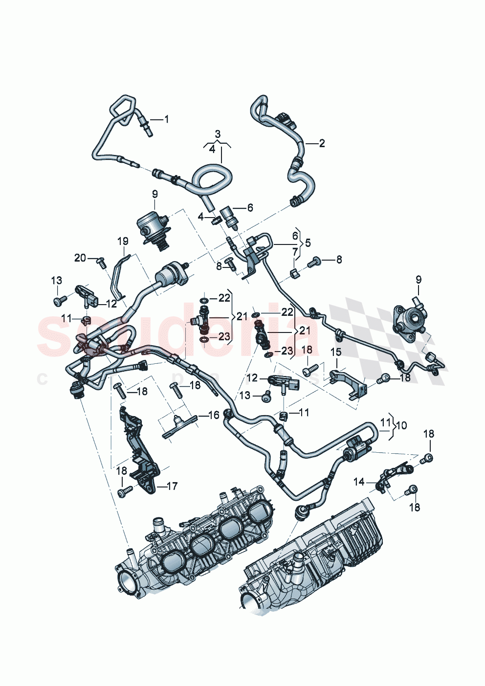 Fuel supply line Breather line Valve for active charcoal canister D >> - MJ 2022 of Bentley Bentley New Continental Convertible (2019-2024)