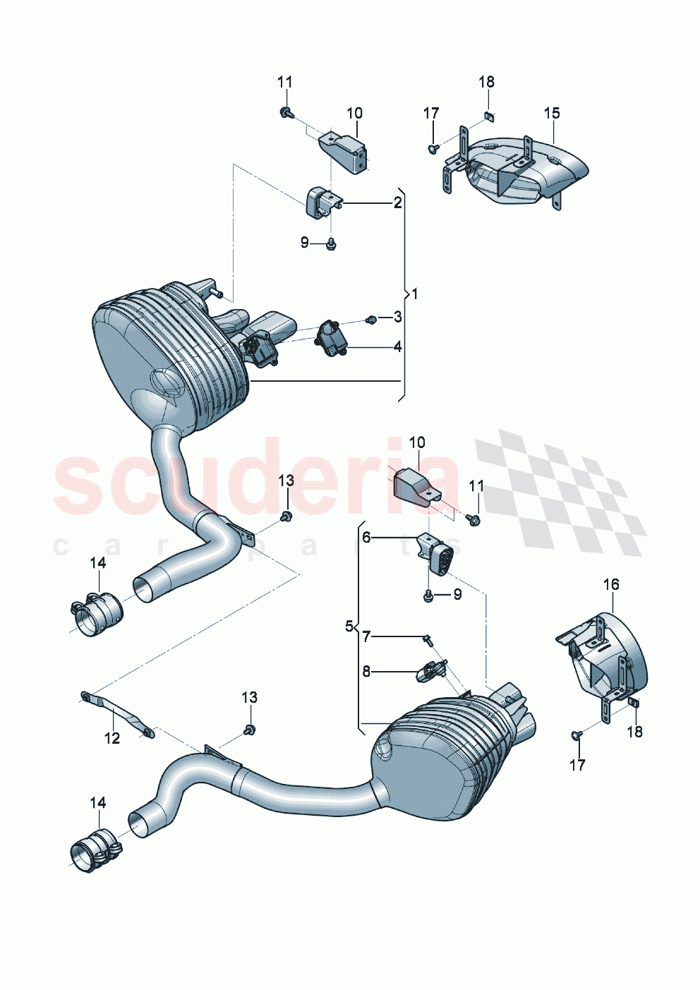 Rear silencer with exhaust flap Trim for exhaust tail pipe D >> - MJ 2023 of Bentley Bentley New Continental Convertible (2019-2024)