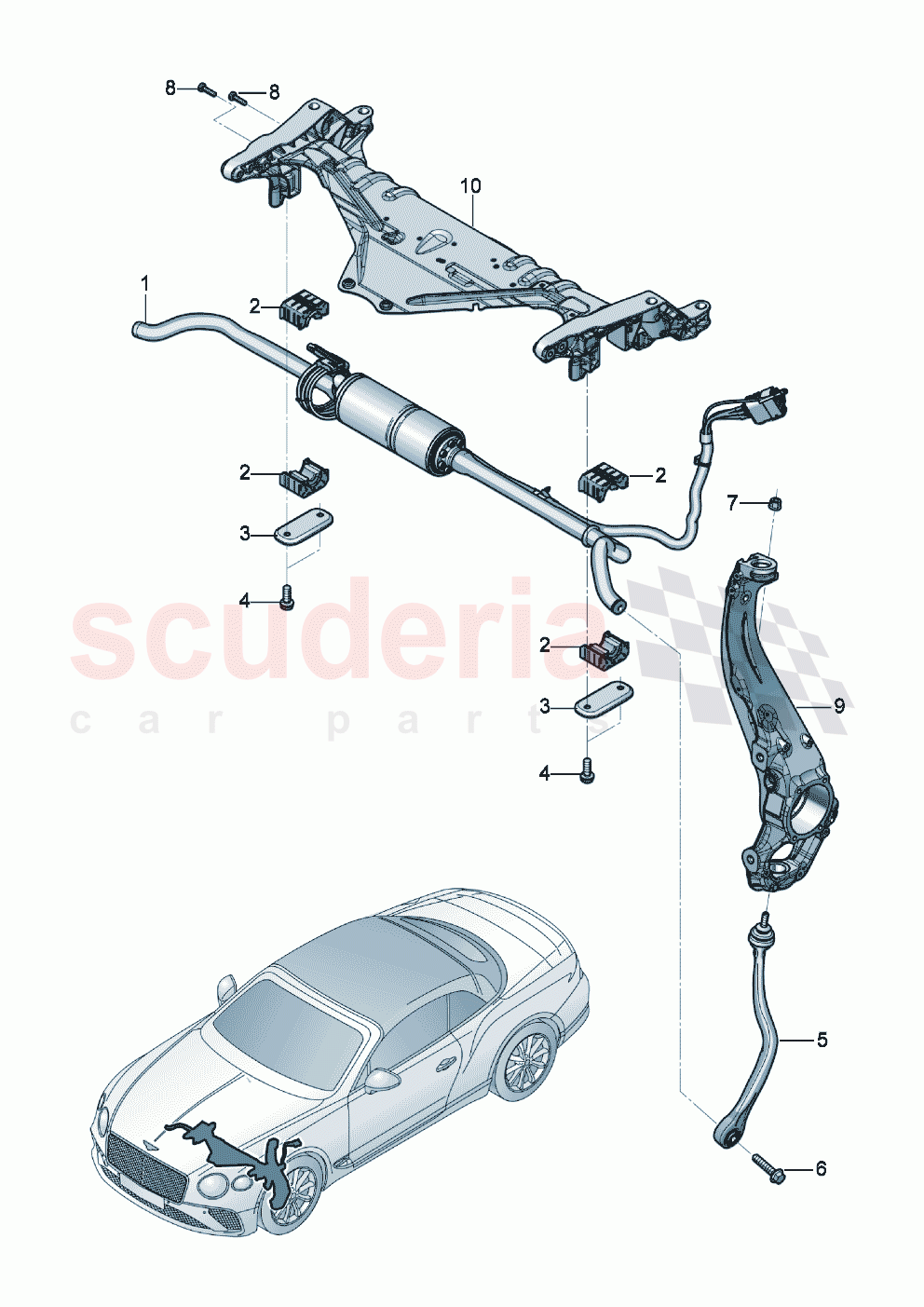 Anti-roll bar For vehicles with electronic roll stabilisation of Bentley Bentley New Continental Convertible (2019-2024)