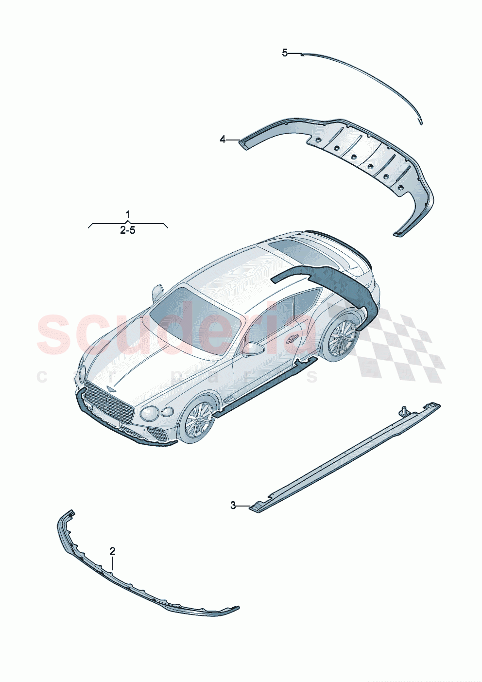 Genuine accessories Aerodynamic attachment parts of Bentley Bentley New Continental GT (2019-2024)
