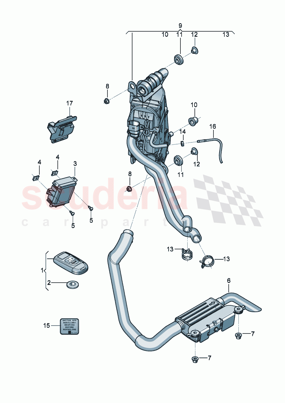 Auxiliary heater for coolant circuit of Bentley Bentley New Continental GT (2019-2024)