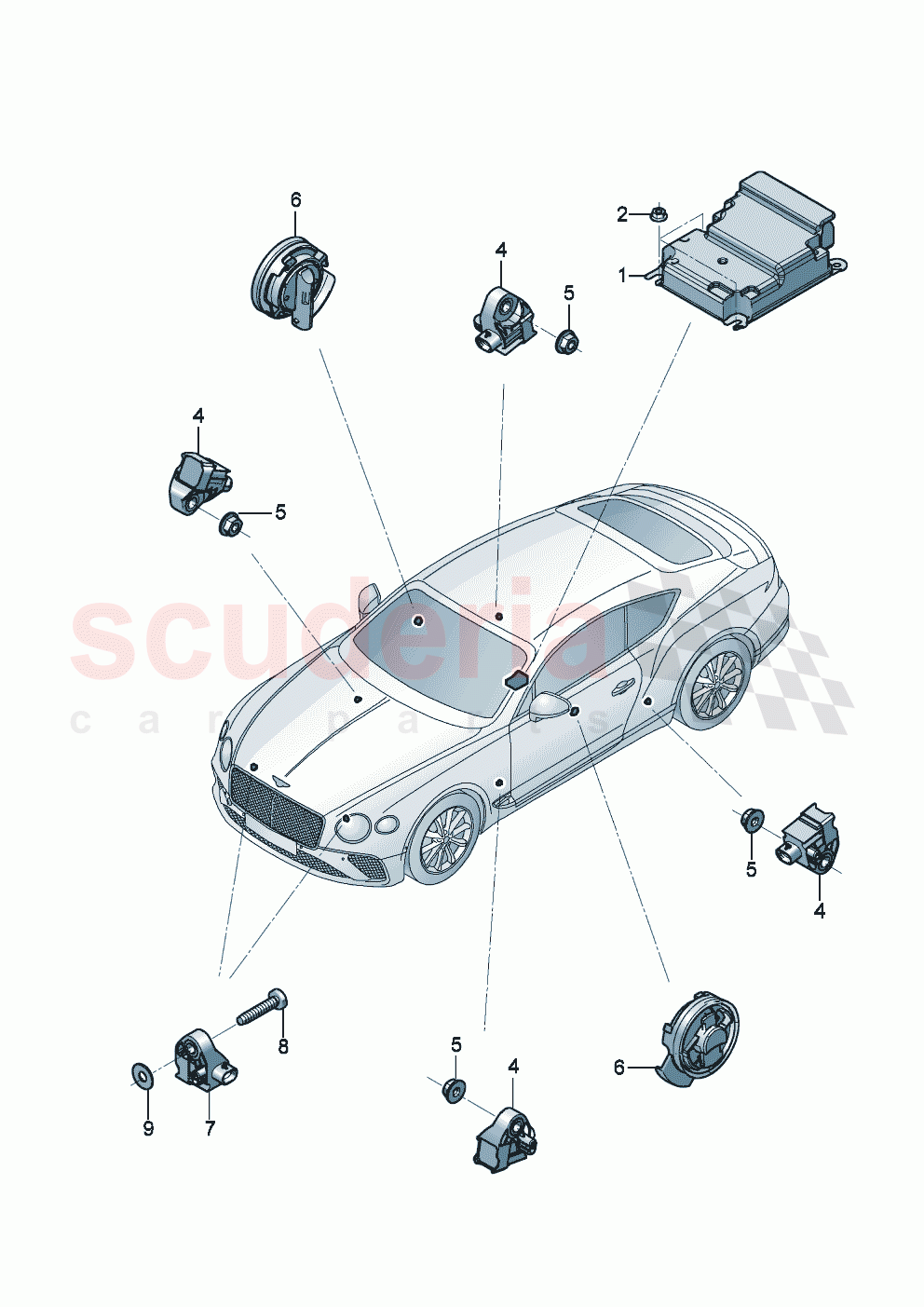 electrical parts for airbag of Bentley Bentley New Continental GT (2019-2024)
