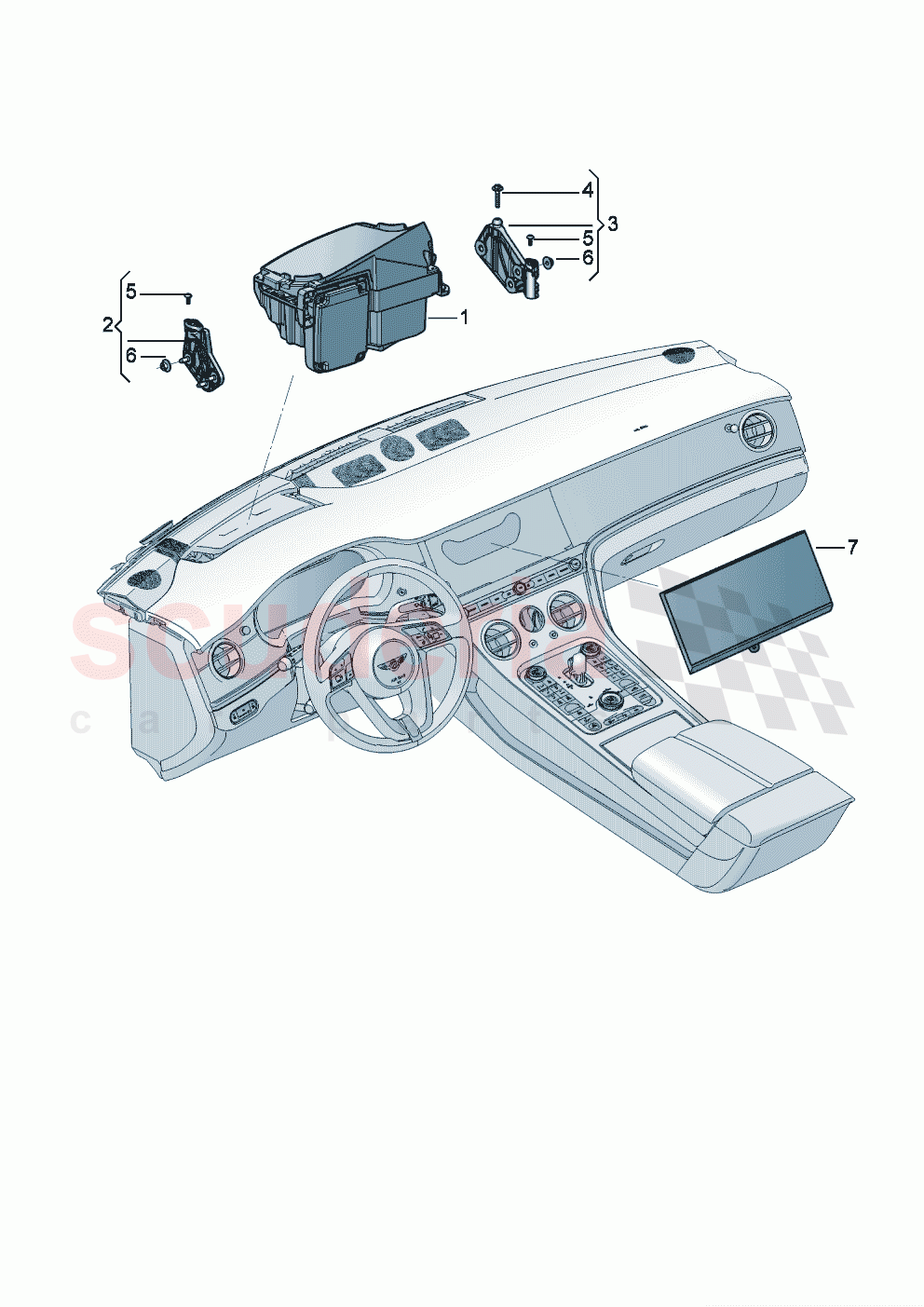 Display and control unit of Bentley Bentley New Continental GT (2019-2024)