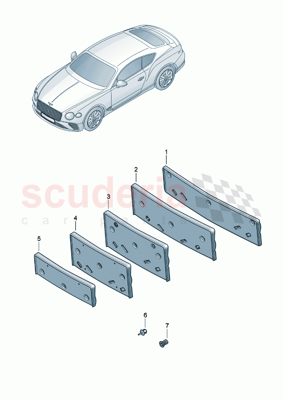 Licence plate holder of Bentley Bentley New Continental GT (2019-2024)