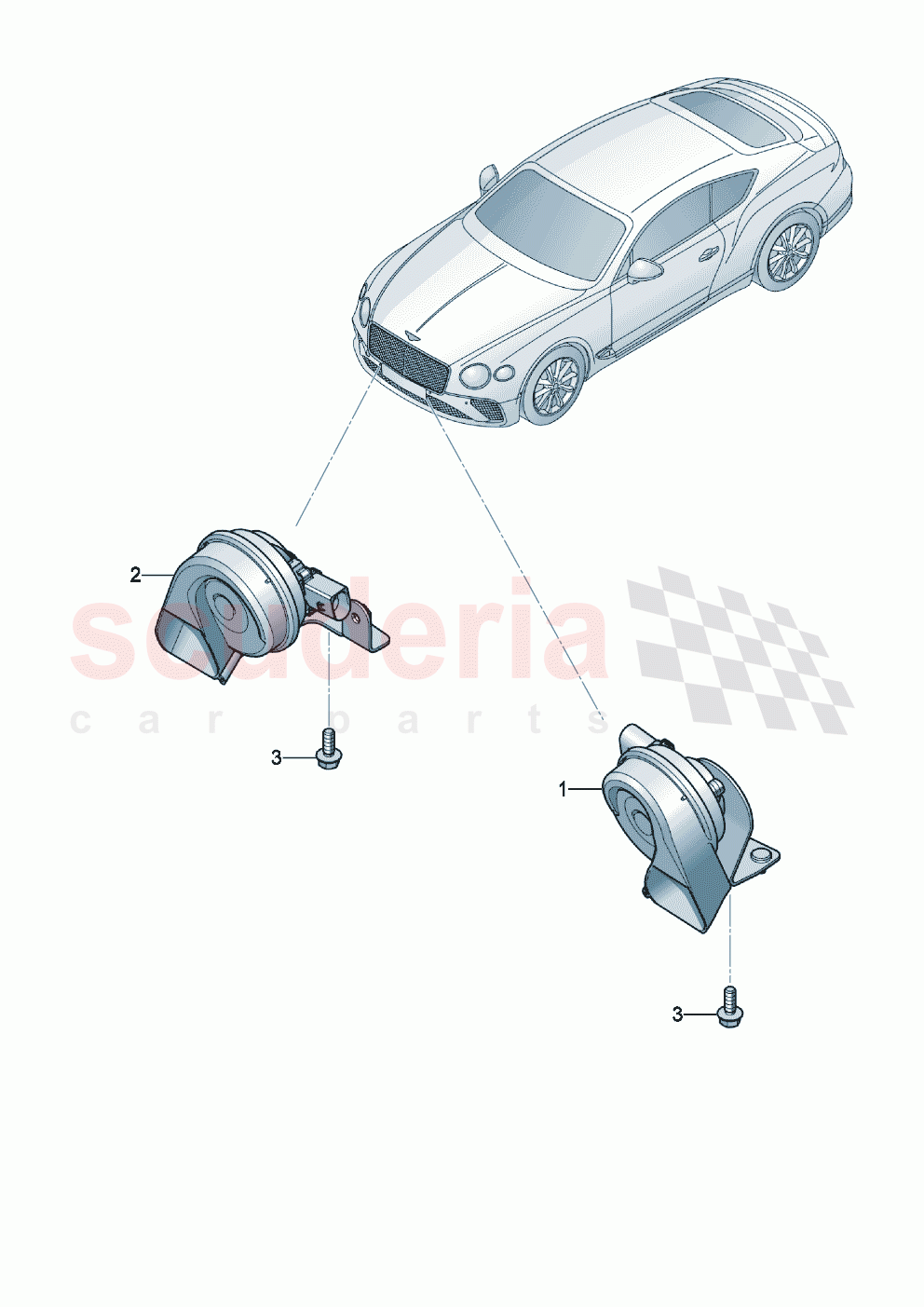 high volume horn of Bentley Bentley New Continental GT (2019-2024)