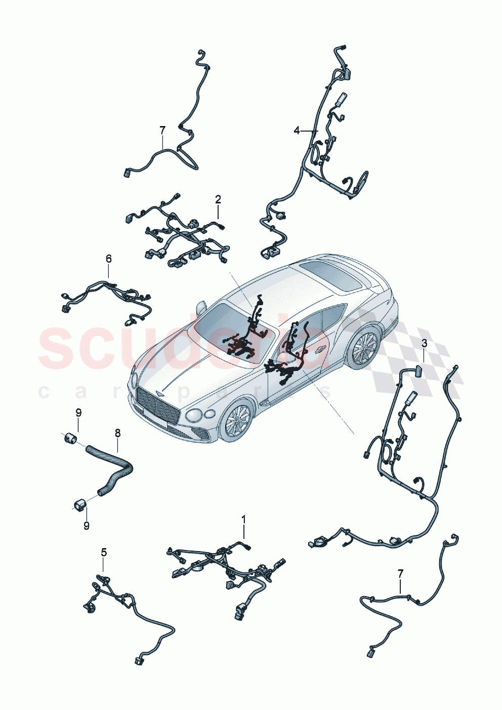 Additional wiring sets seats in cab of Bentley Bentley New Continental GT (2019-2024)