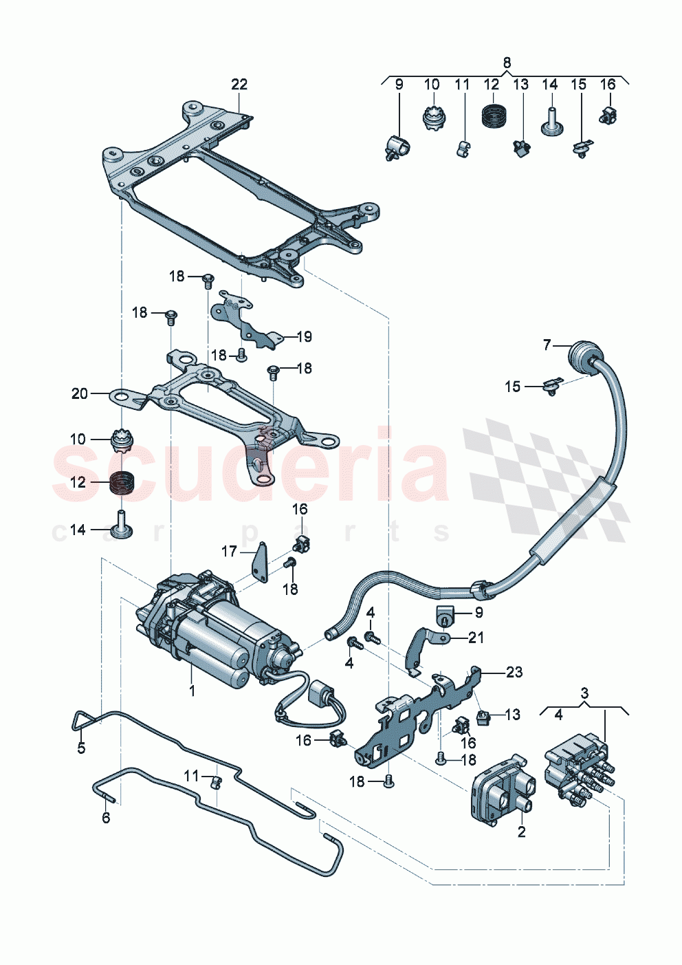 Air supply unit Individual parts F >> 3S-K-072 266 F >> ZG-K-072 266 of Bentley Bentley New Continental GT (2019-2024)