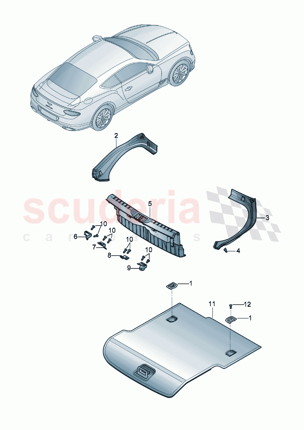 cover for luggage compartment of Bentley Bentley New Continental GT (2019-2024)