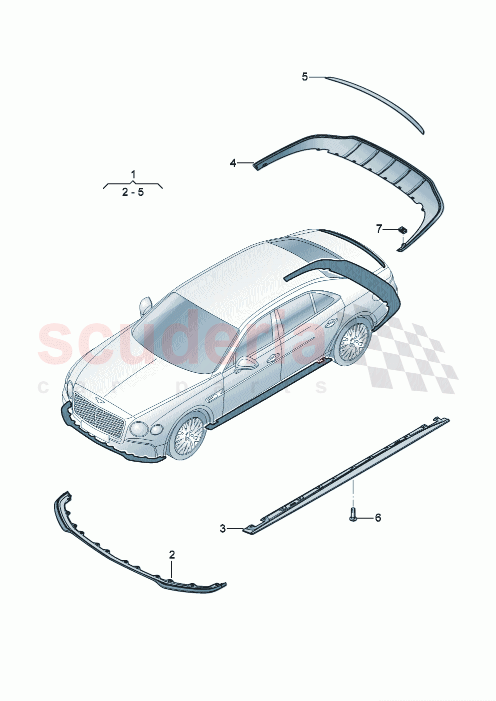 Genuine accessories Aerodynamic attachment parts of Bentley Bentley New Flying Spur (2020-2024)
