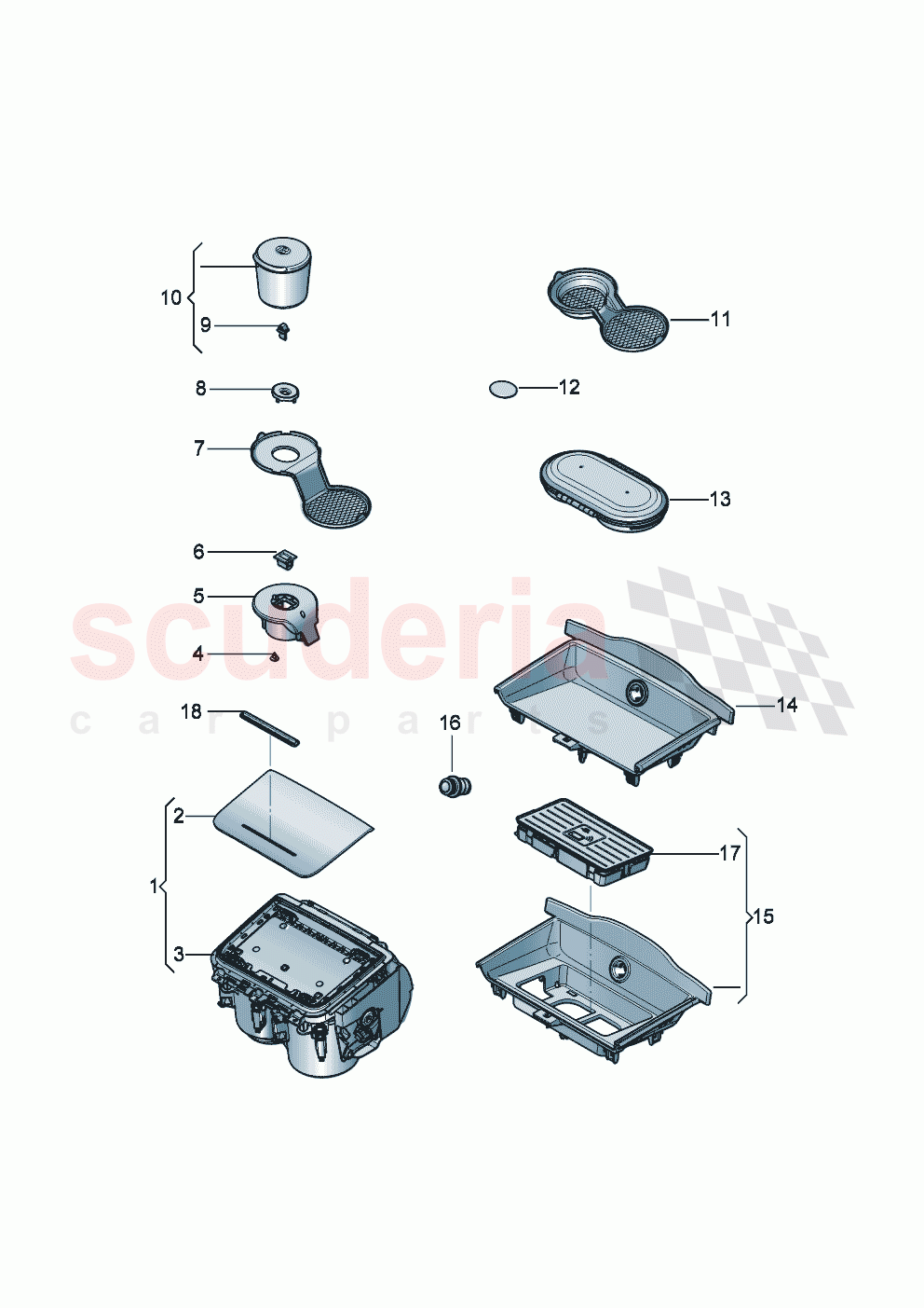 Stowage box Centre console of Bentley Bentley New Flying Spur (2020-2024)
