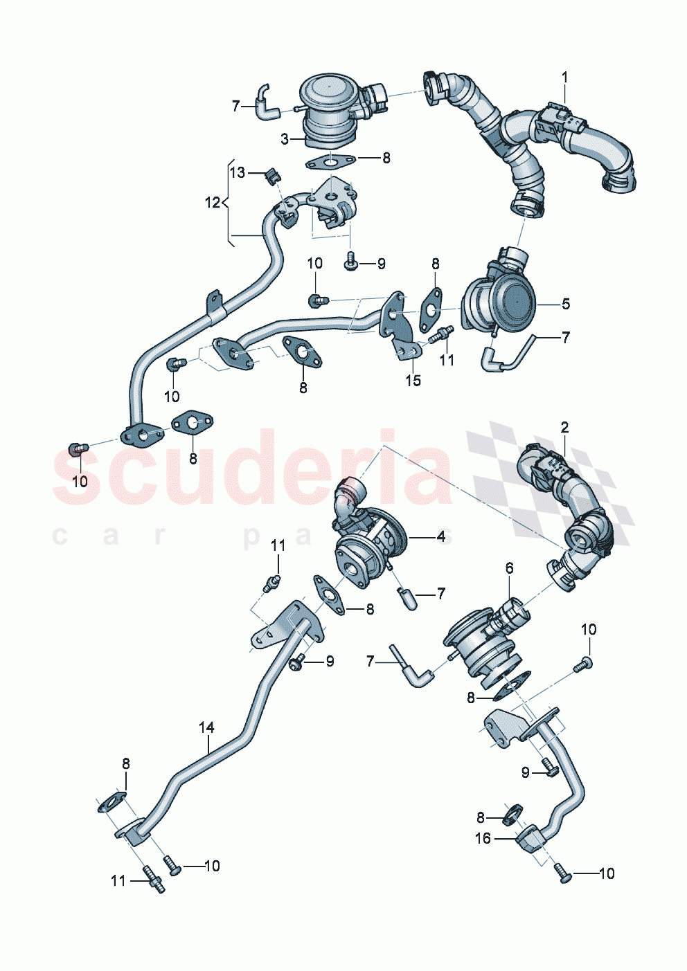 Secondary air valve Pipes and lines for exhaust gas purif. system of Bentley Bentley New Flying Spur (2020-2024)