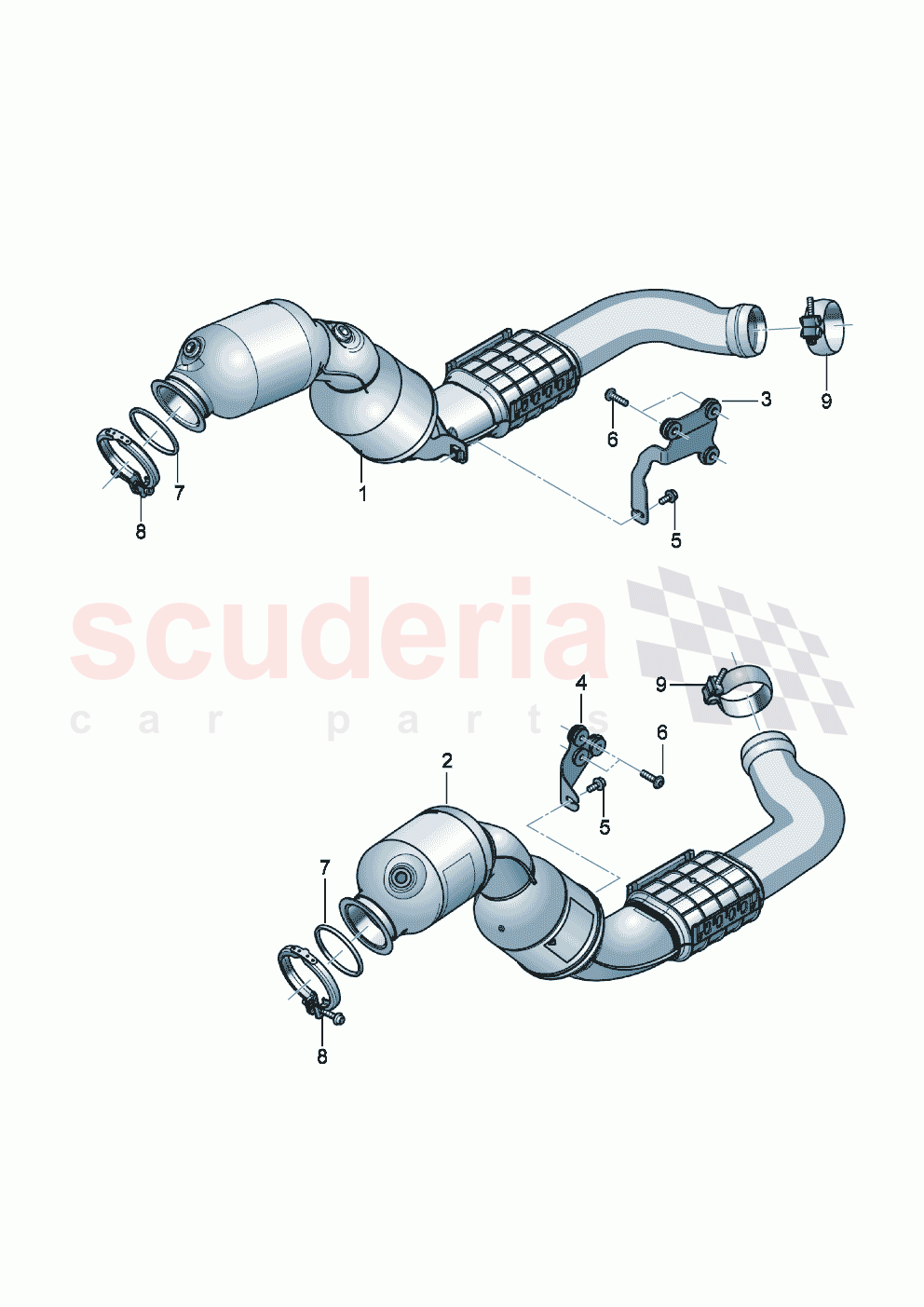 Exhaust pipe with pre-catalyst Retainer for exhaust pipe of Bentley Bentley New Flying Spur (2020-2024)