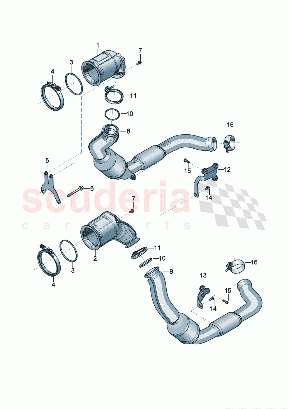 Pre-catalyst Exhaust pipe with catalyst of Bentley Bentley New Flying Spur (2020-2024)