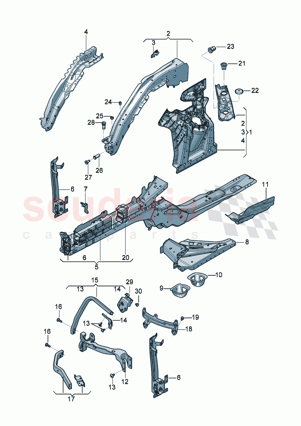 Body repair Front end section of Bentley Bentley New Flying Spur (2020-2024)
