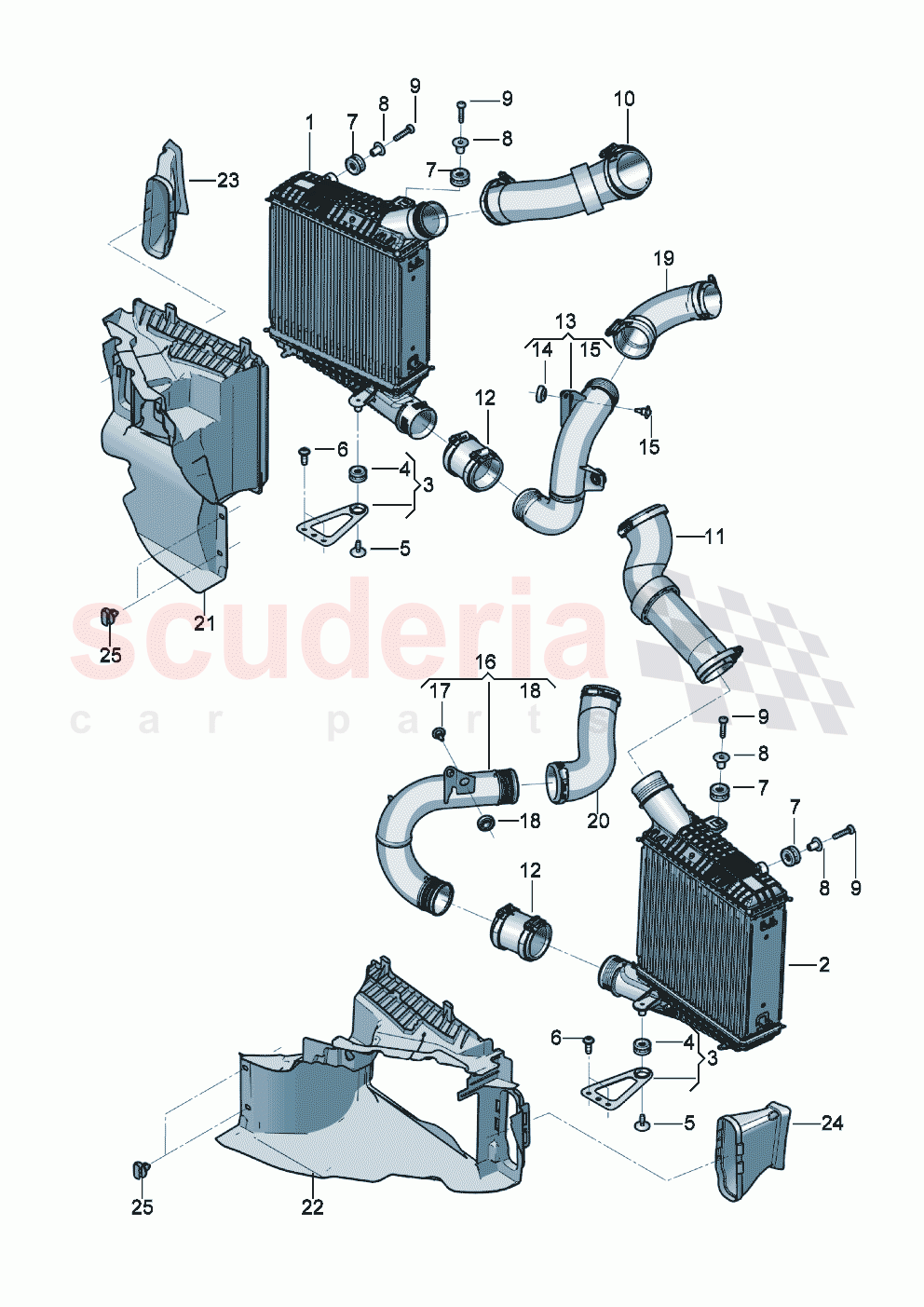 Charge air cooler Air guide for charge air cooler of Bentley Bentley New Flying Spur (2020-2024)