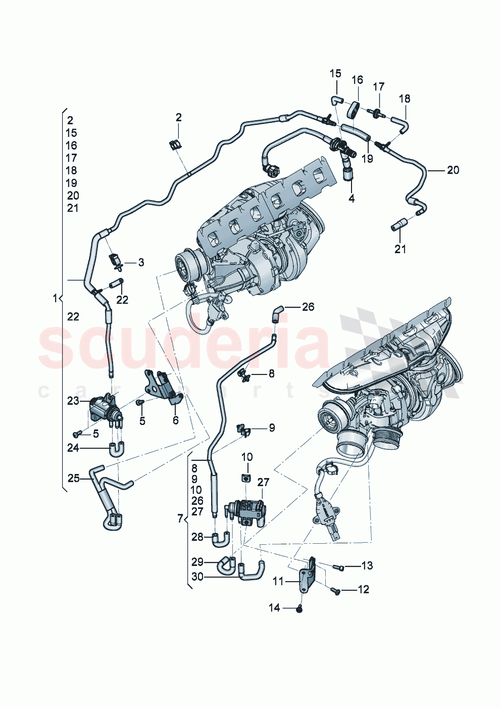 vacuum hoses Solenoid valve (For turbocharger) of Bentley Bentley New Flying Spur (2020-2024)
