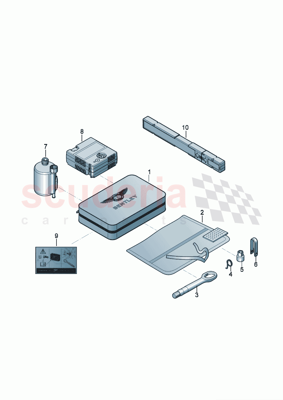 Vehicle tools breakdown set with compressor D - 08.11.2021>> of Bentley Bentley New Flying Spur (2020-2024)