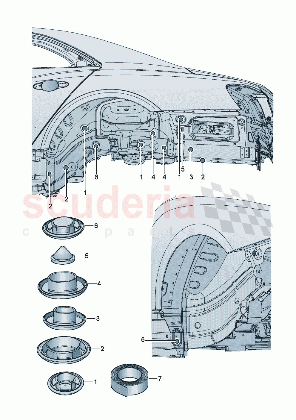 Bungs Rear body of Bentley Bentley New Flying Spur (2020-2024)