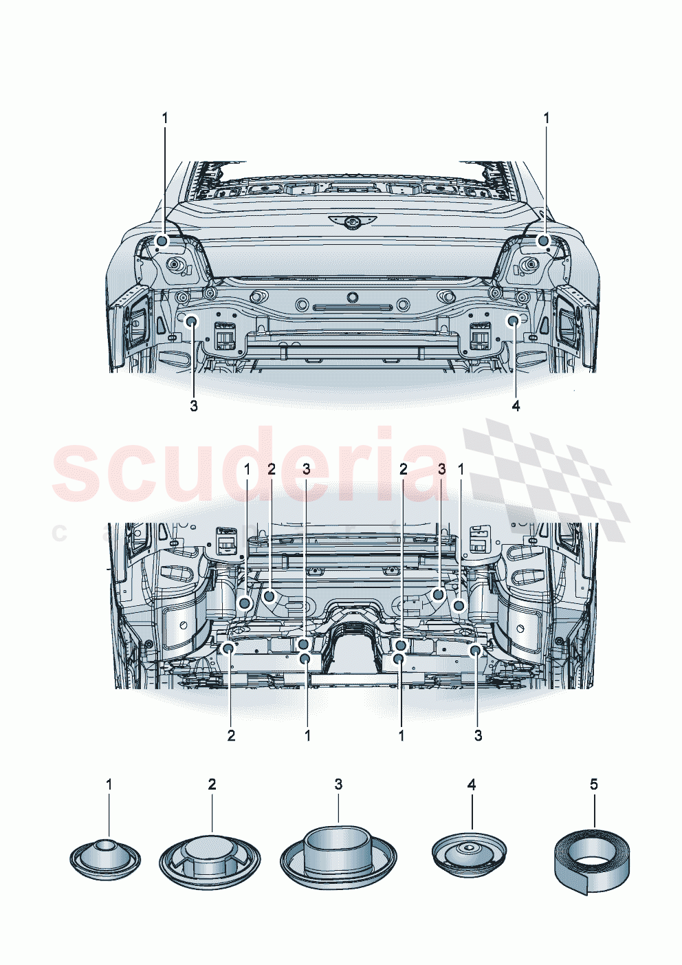 Bungs Rear compartment area of Bentley Bentley New Flying Spur (2020-2024)
