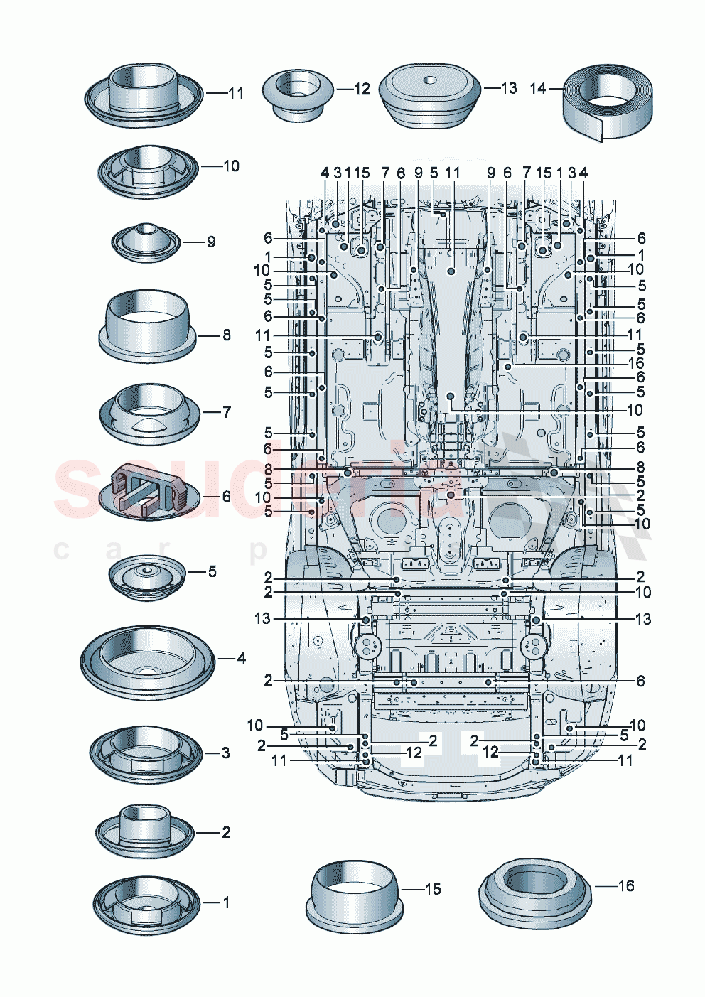 Bungs Underbody of Bentley Bentley New Flying Spur (2020-2024)