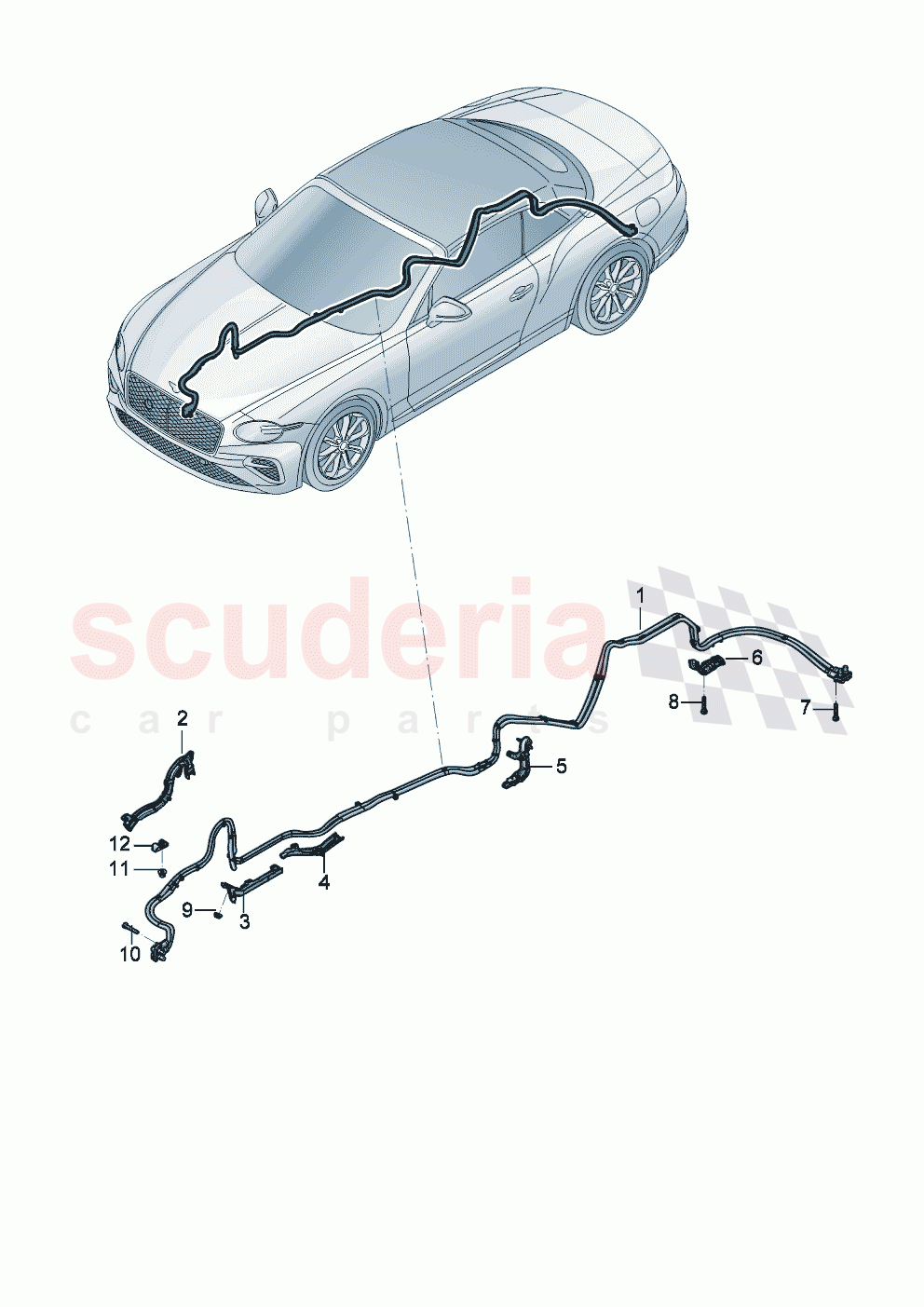 High-voltage wiring set for high-voltage battery of Bentley Bentley New Continental Convertible (2025-2026)
