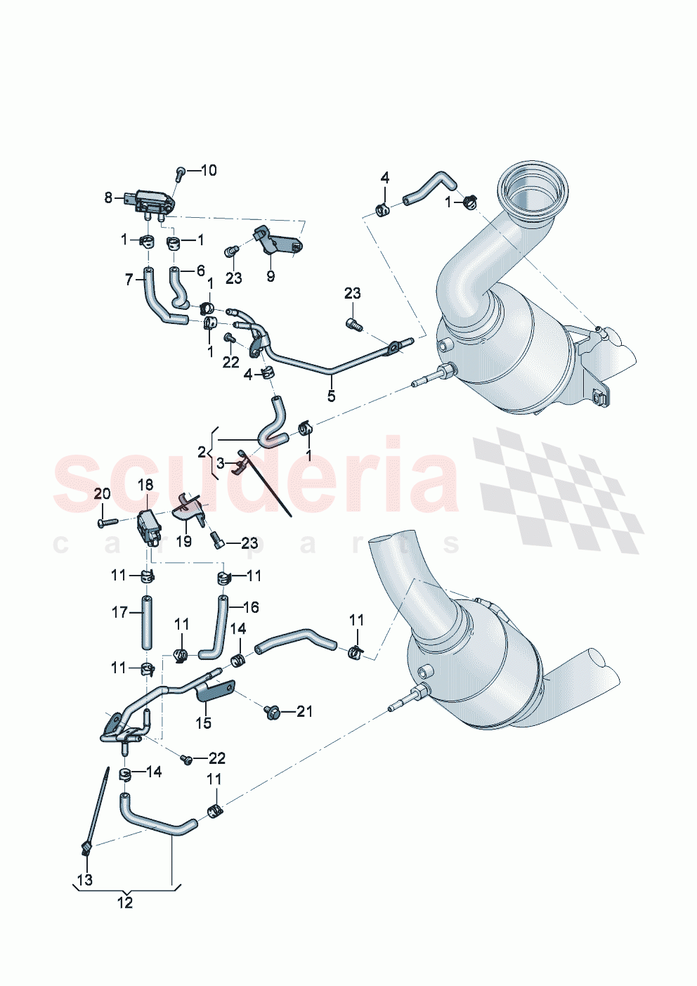 Control line with pressure difference sender Bracket for diff. pressure sensor of Bentley Bentley New Continental Convertible (2025-2026)