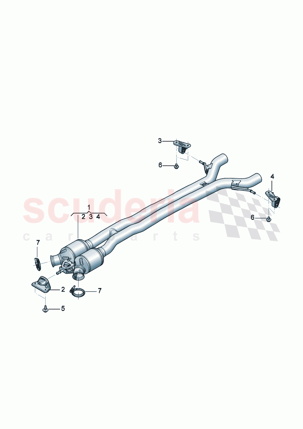 Exhaust pipe with front silencer of Bentley Bentley New Continental Convertible (2025-2026)
