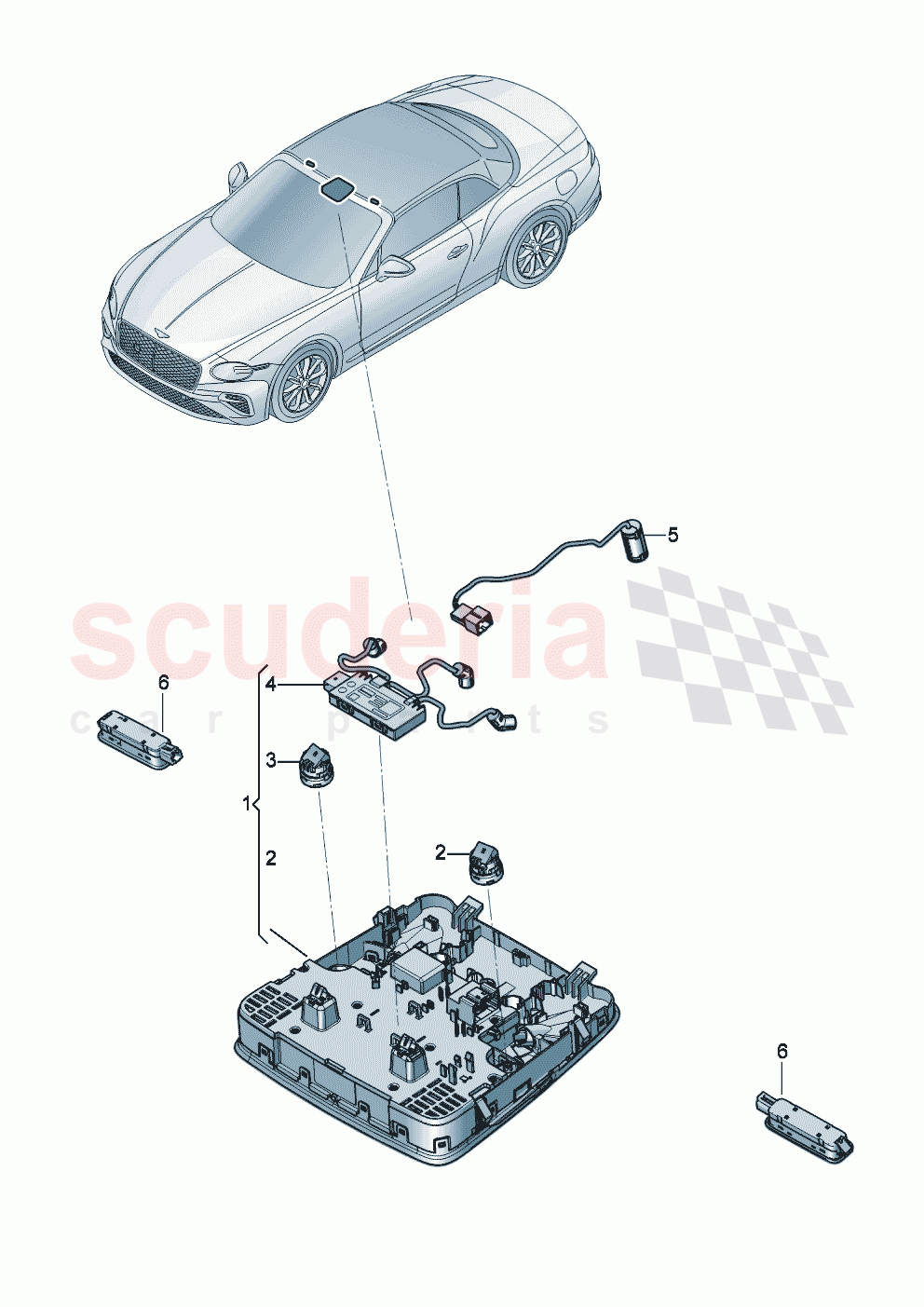 Interior and reading light of Bentley Bentley New Continental Convertible (2025-2026)
