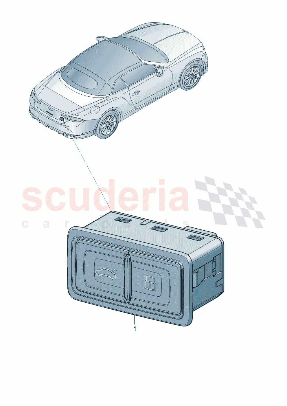 Switches in the luggage comp. of Bentley Bentley New Continental Convertible (2025-2026)