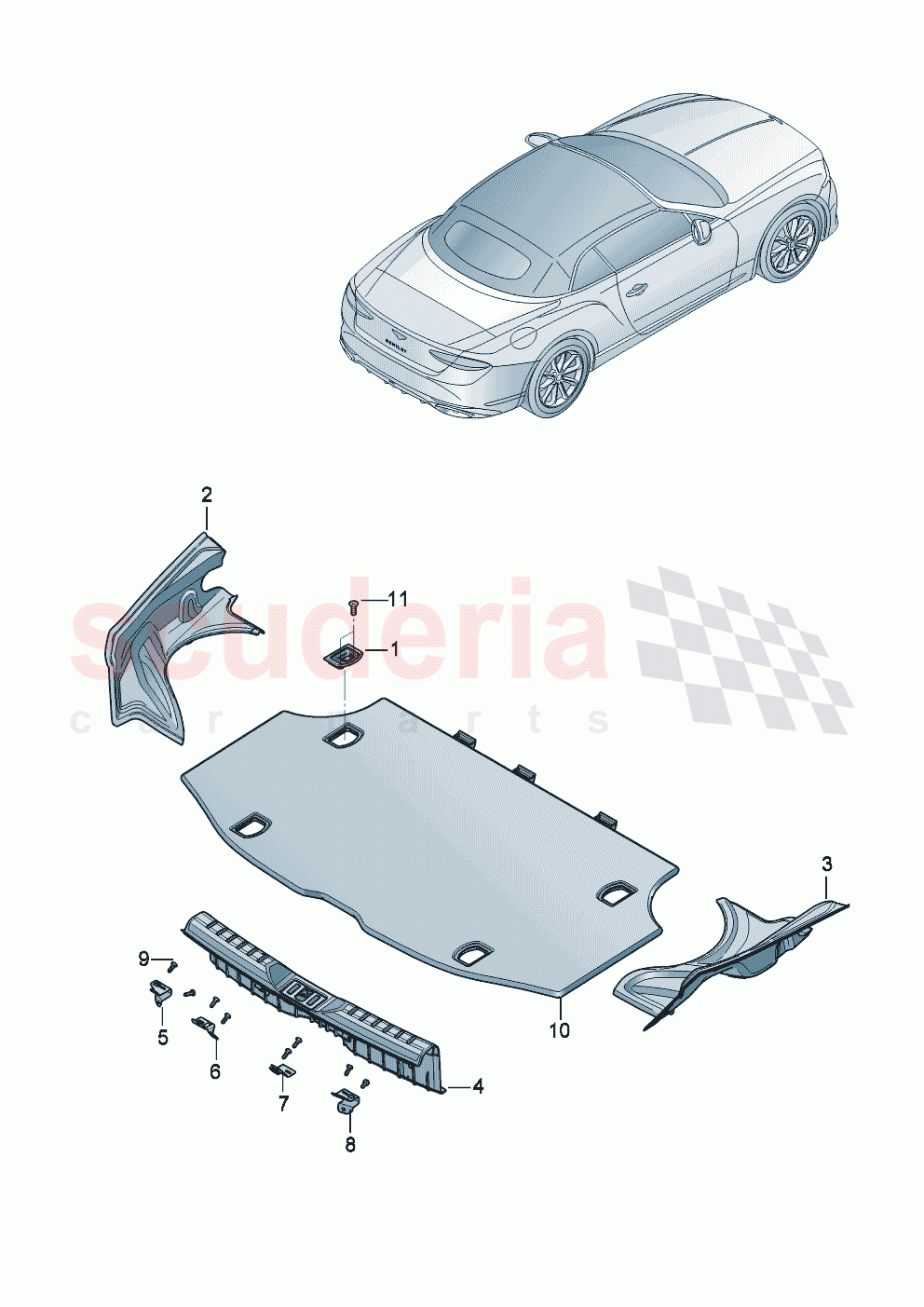cover for luggage compartment of Bentley Bentley New Continental Convertible (2025-2026)