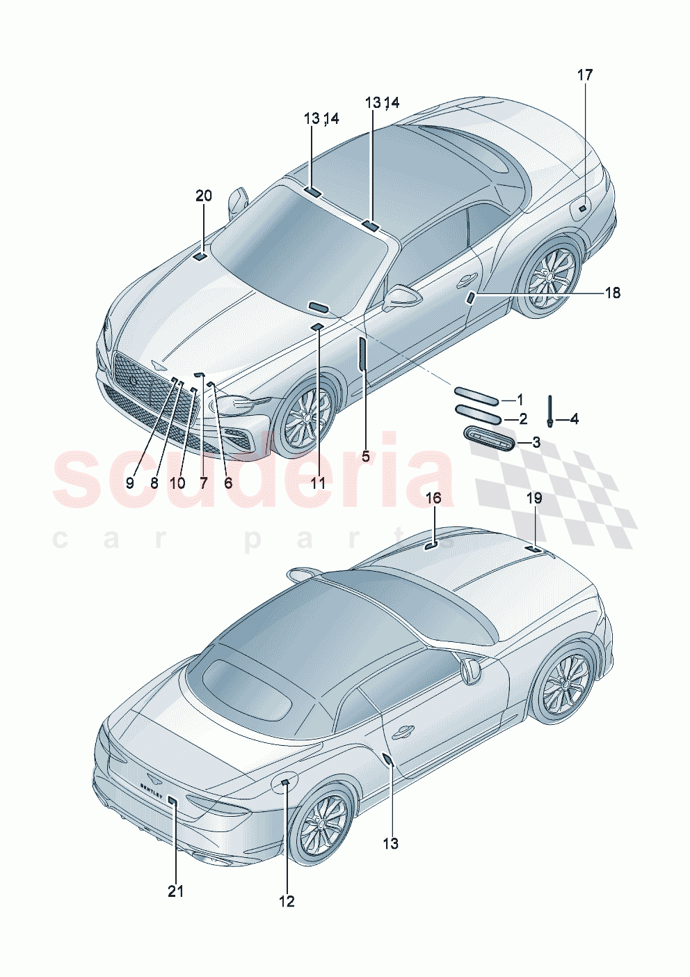 Vehicle data plate Type plates of Bentley Bentley New Continental Convertible (2025-2026)