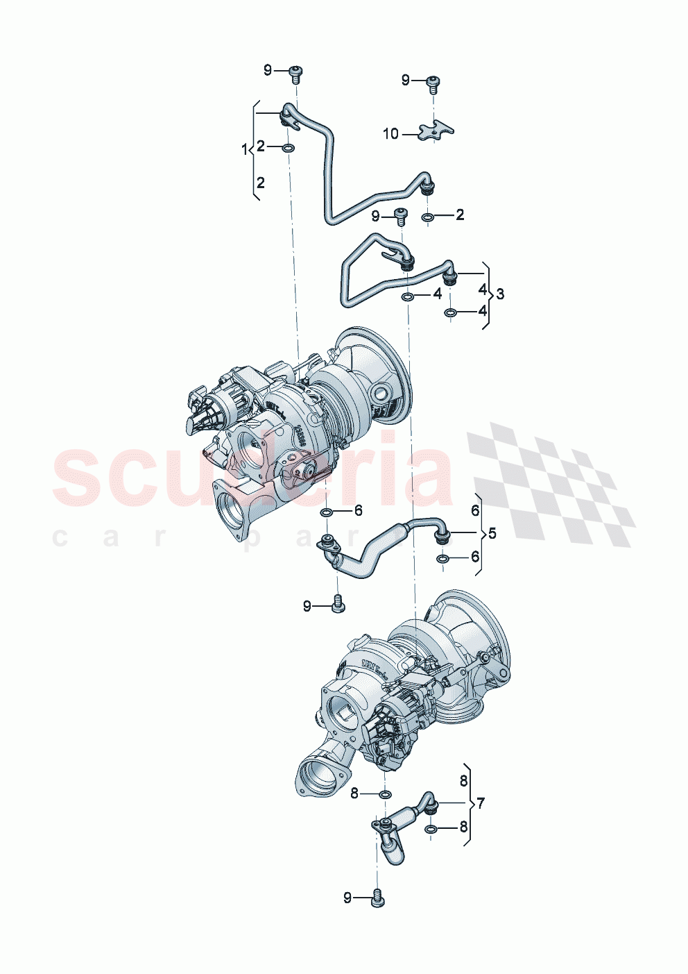 Coolant cooling system for turbocharger of Bentley Bentley New Continental GT (2025-2026)