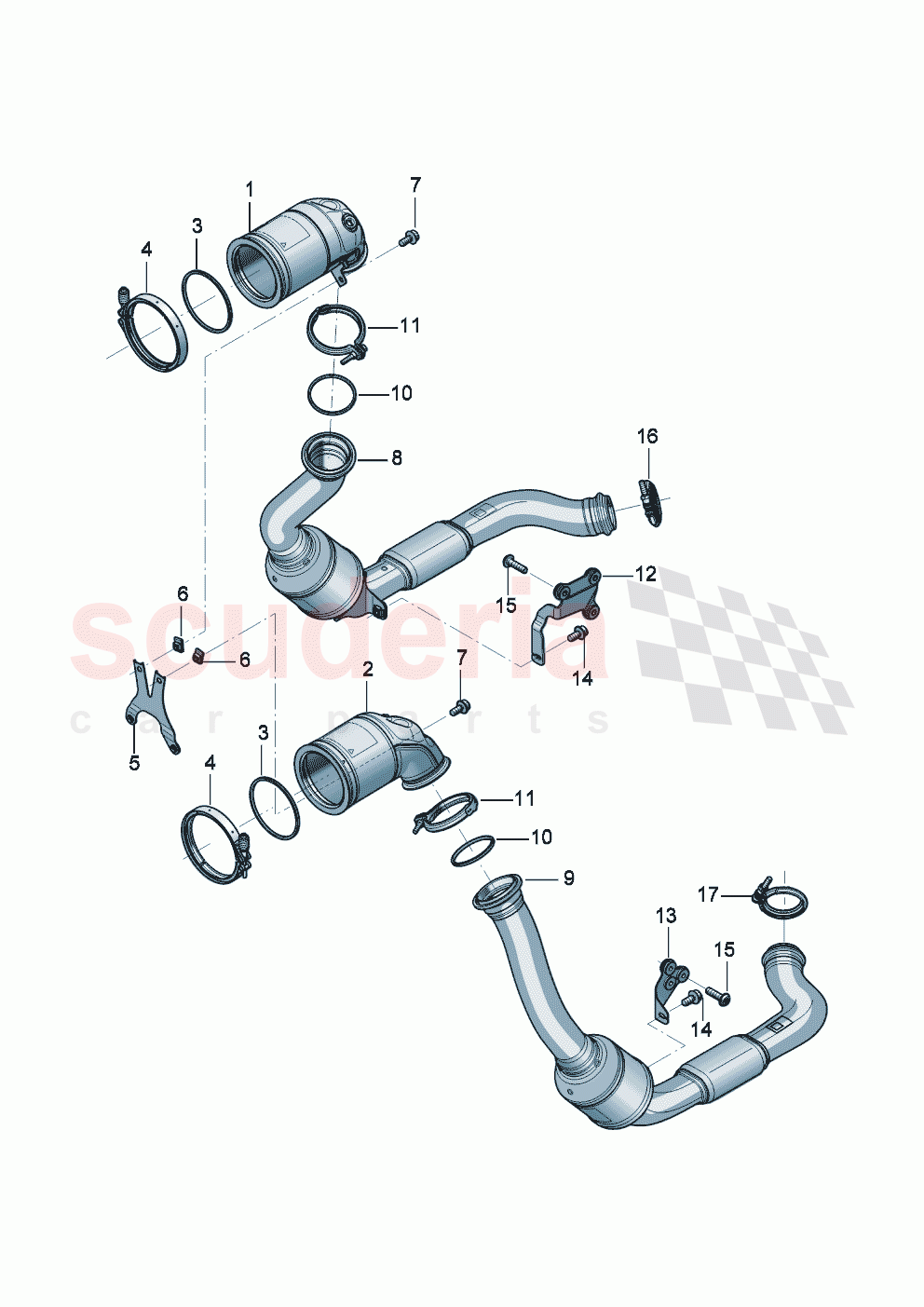 Pre-catalyst Exhaust pipe with catalyst of Bentley Bentley New Continental GT (2025-2026)