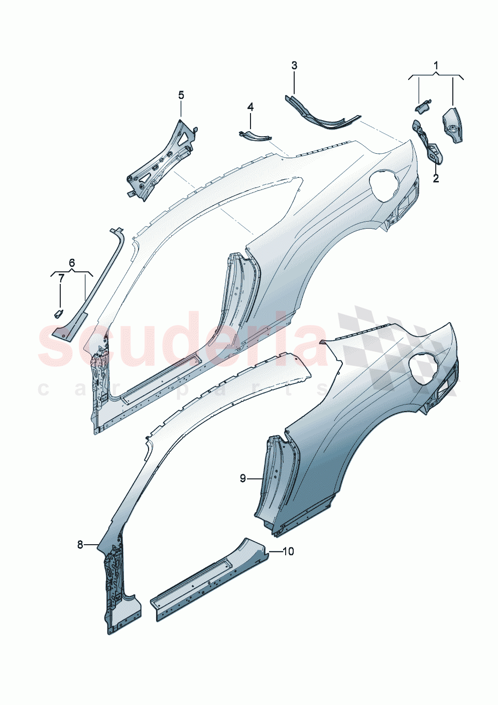Side panel frame of Bentley Bentley New Continental GT (2025-2026)