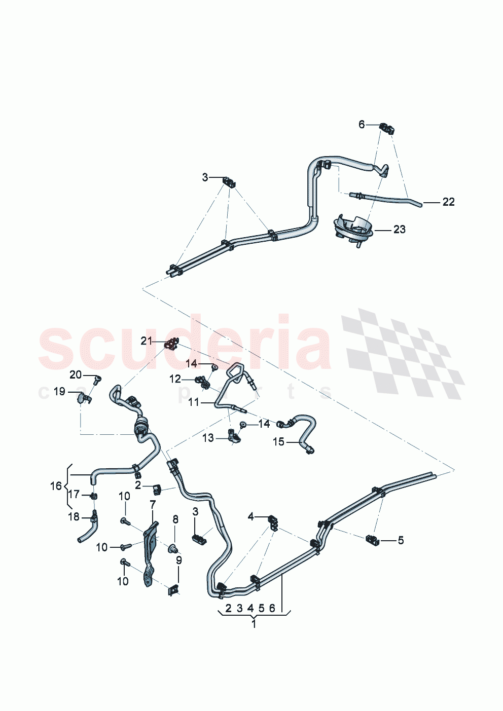 1 set of fuel pipes with breather tube Fuel supply line Breather line of Bentley Bentley New Continental GT (2025-2026)
