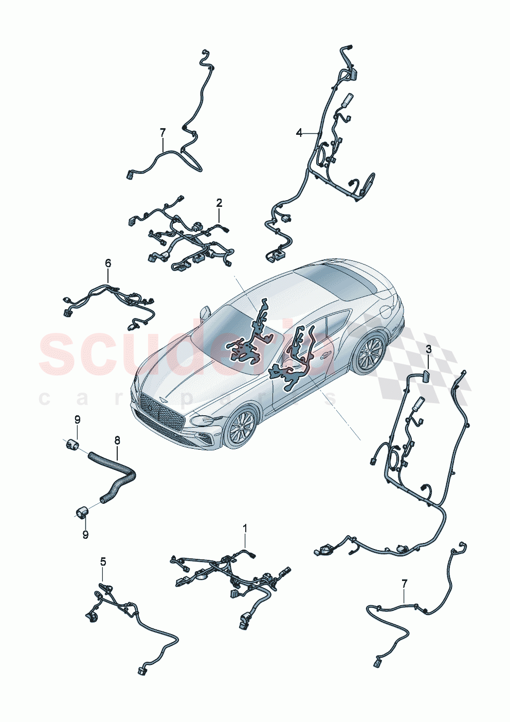 Additional wiring sets seats in cab of Bentley Bentley New Continental GT (2025-2026)