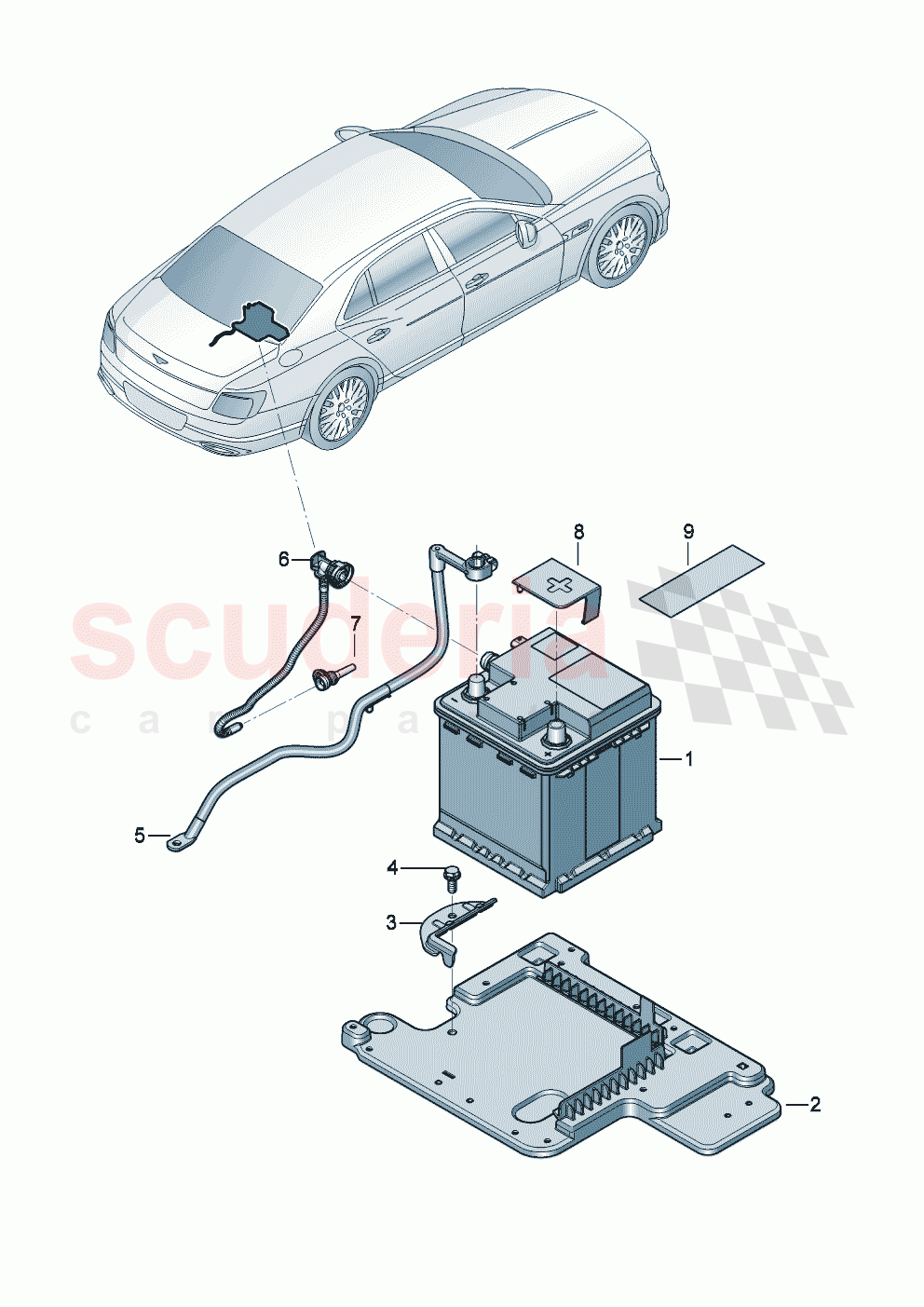 Battery battery mounting of Bentley Bentley New Flying Spur (2025-2026)