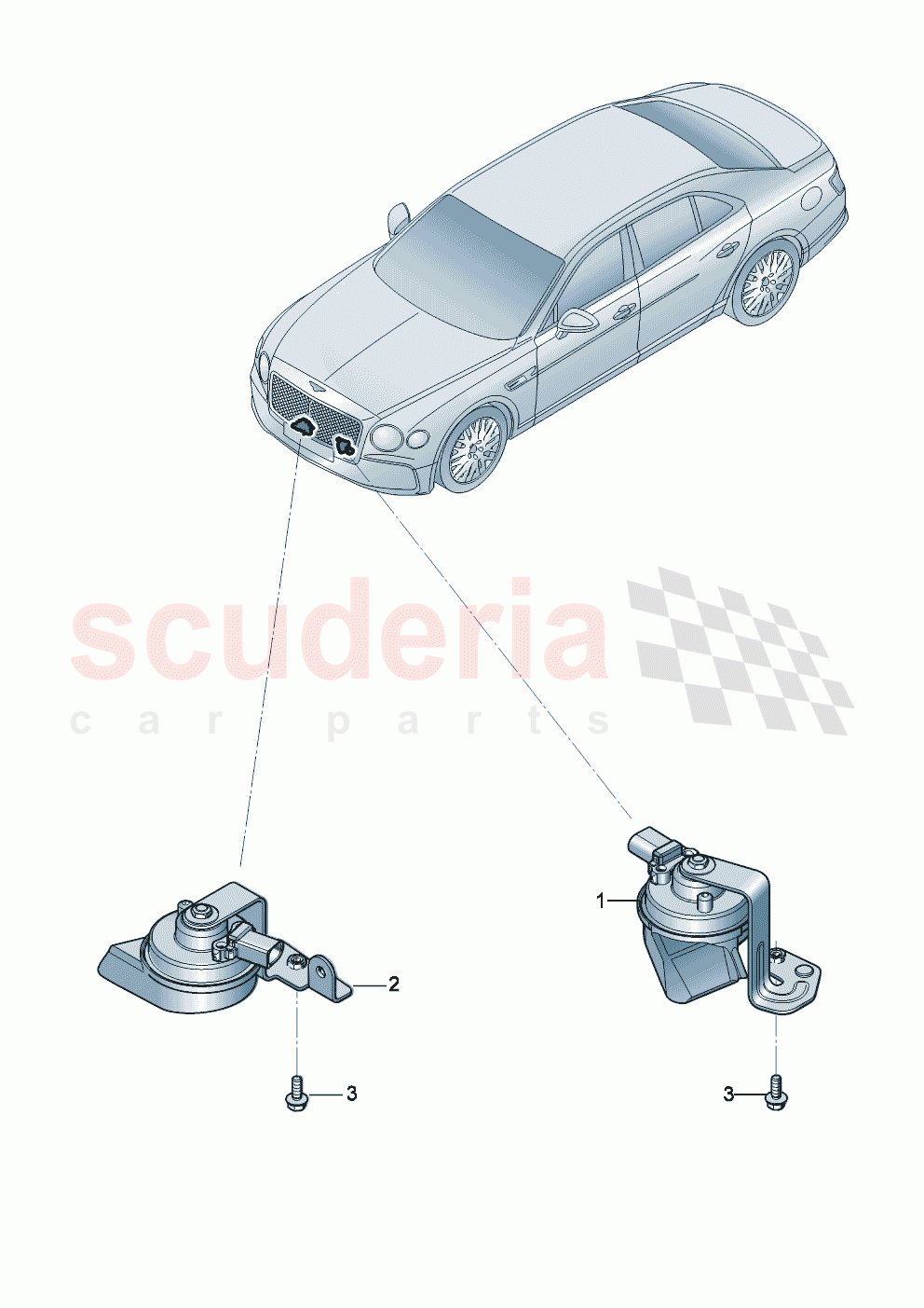high volume horn of Bentley Bentley New Flying Spur (2025-2026)