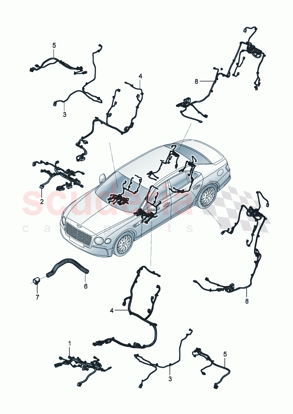 Additional wiring sets seats in cab of Bentley Bentley New Flying Spur (2025-2026)
