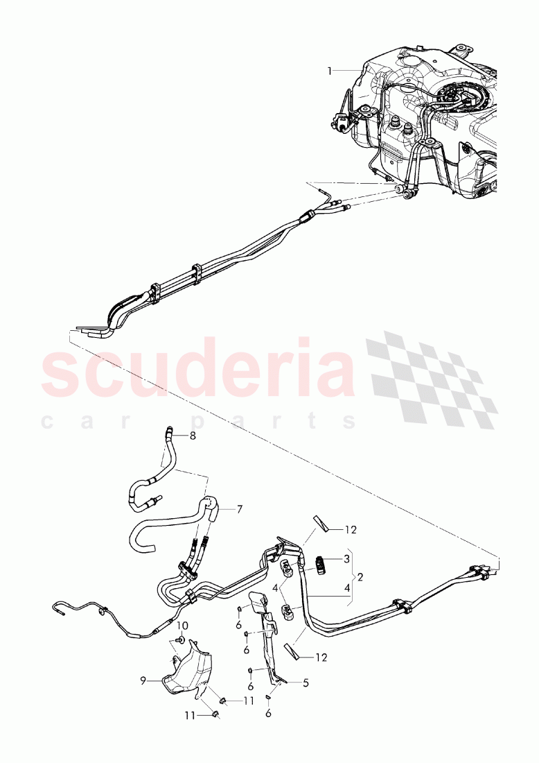 1 set of fuel lines, Fuel supply line of Bentley Bentley Bentayga (2015-2020)