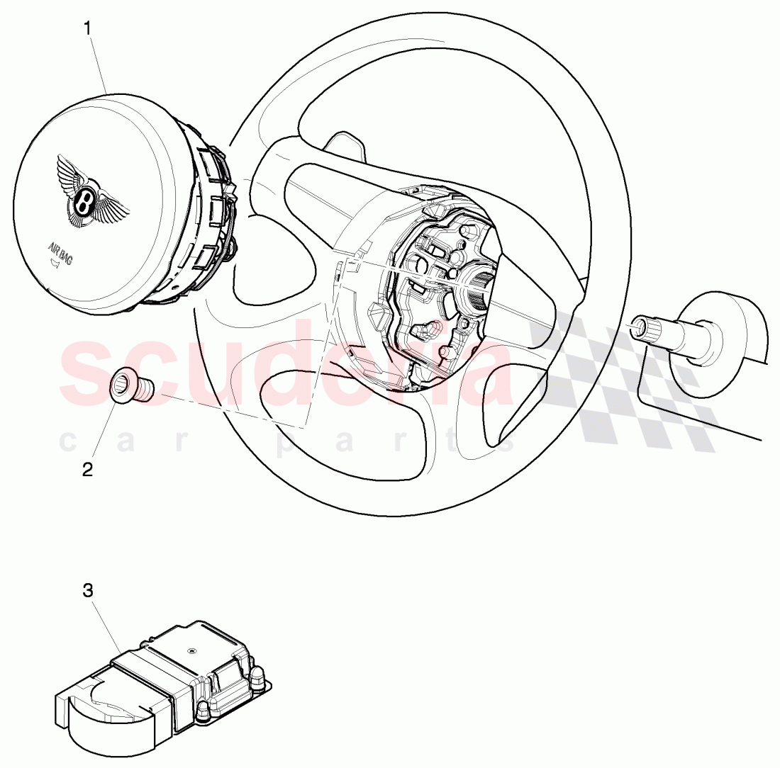 airbag unit for steering wheel of Bentley Bentley Mulsanne (2010+)