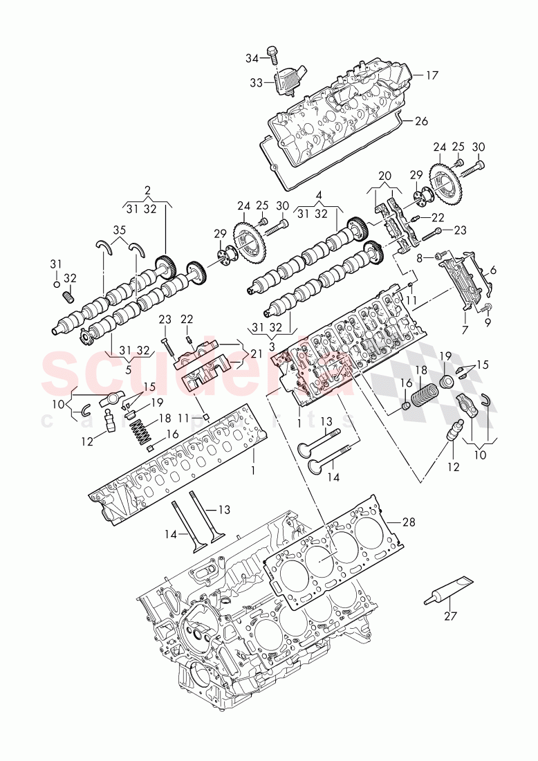 camshaft, valves of Bentley Bentley Bentayga (2015-2020)